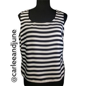 DANNY & NICOLE WOMENS BLACK & WHITE SLEEVELESS BLOUSE SIZE 10p